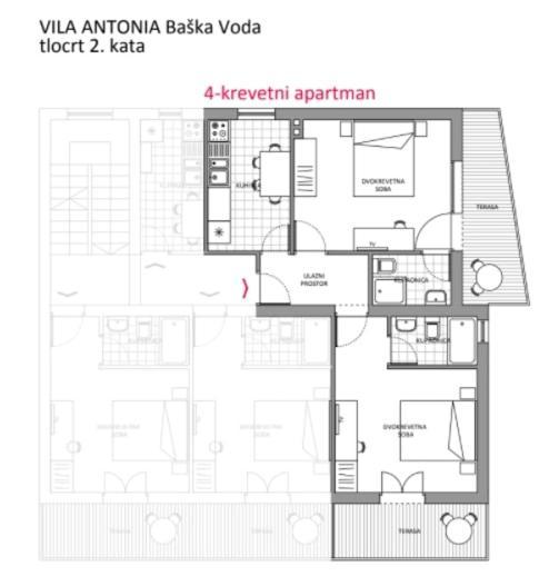Villa Antonia Baška Voda エクステリア 写真
